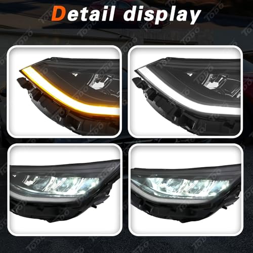 TODO LED Headlights Headlamp Assembly for 2020-2022 Hyundai Sonata, Driver and Passenger Side92101-L1100 92102-L1100 - Image 4