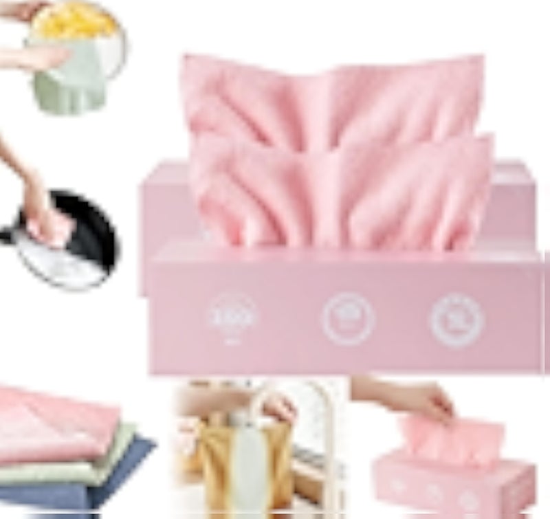 SWOPPLY 20 pcs Microfiber Cleaning Cloth with Box Magic Wipe Multi-Functional Dish Washing Towel Cleaning Rag,Extractable Microfibre Cloths Car Glass Windows Strong Cleaning Home,Kitchen