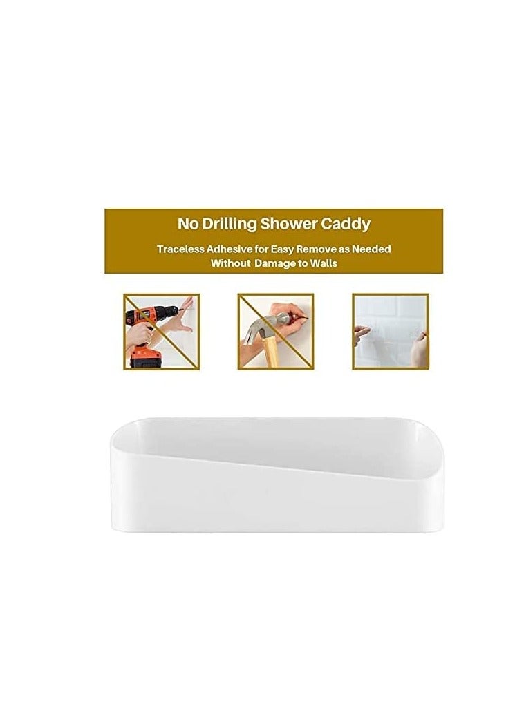 SYOSI Adhesive Shower Caddy Bathroom Shelf Organizer 2 Pack Bathroom Shelves No drilling Corner Shelf Shampoo Holder Storage Rack for Bathroom Toilet Kitchen Organizer - Sturdy Space-saving - Image 5