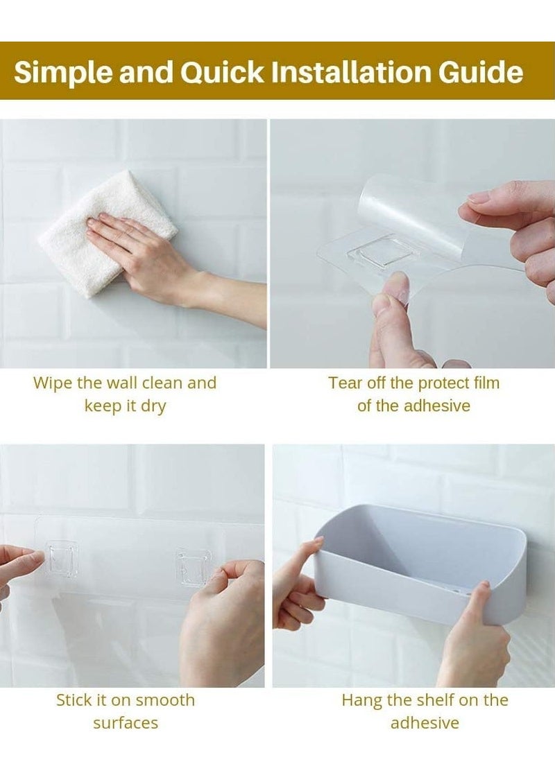 SYOSI Adhesive Shower Caddy Bathroom Shelf Organizer 2 Pack Bathroom Shelves No drilling Corner Shelf Shampoo Holder Storage Rack for Bathroom Toilet Kitchen Organizer - Sturdy Space-saving - Image 4