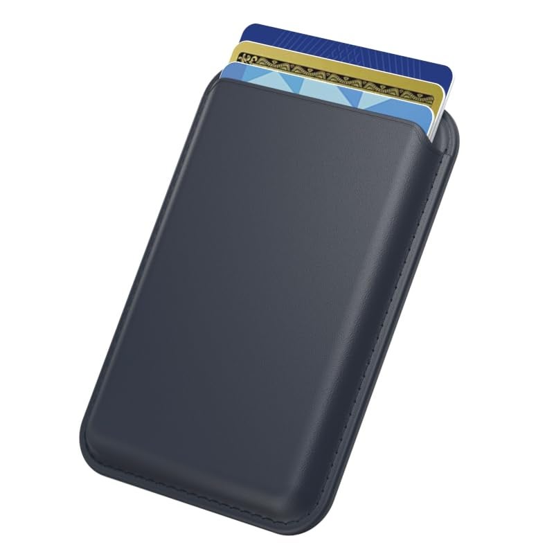 Meliya Magnetic Wallet Card Holder (MagFit) Designed for MagSafe for iPhone 16 Plus Pro Max, iPhone 15, iPhone 14, iPhone 13, iPhone 12 Models, Unisex Adult Leather Magnetic Card Wallet Holder (Night) - Image 1