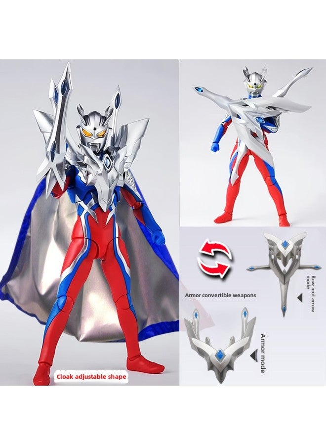 لعبة Shf Ultimate Shining Cello Ott المصنوعة يدويًا، نموذج مجسم متعدد المفاصل سوبر أكشن هدية للأولاد - اللون: 【عباءة زرقاء】 Ultimate Zero 18 سم متعددة المفاصل وقابلة للحركة للغاية - Image 1