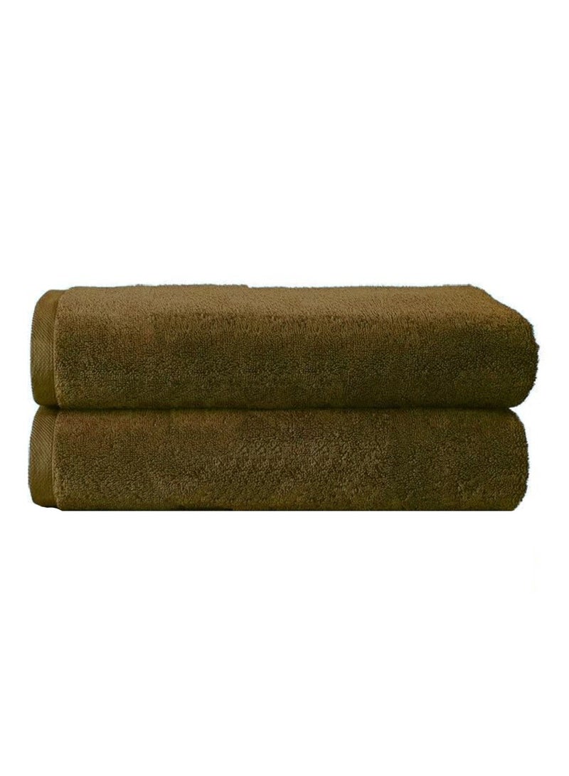 MAXQON Pack Of 2 - Hand Towel - 100% Cotton 600 GSM Medium Size (45x75cm) Highly Absorbent And Super Durable, Color Brown - Image 1