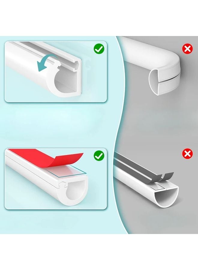 فتحة إدارة الكابلات من PVC ذاتية اللصق السوداء واقي أرضي للأسلاك قناة 100 سم - Image 5
