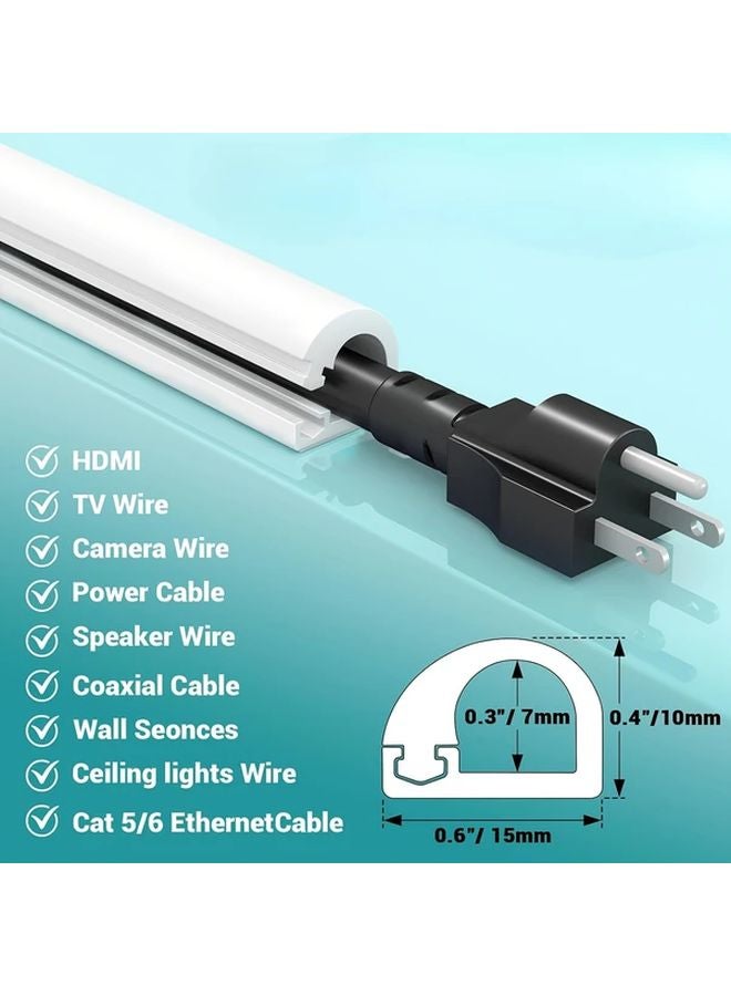فتحة إدارة الكابلات من PVC ذاتية اللصق السوداء واقي أرضي للأسلاك قناة 100 سم - Image 4