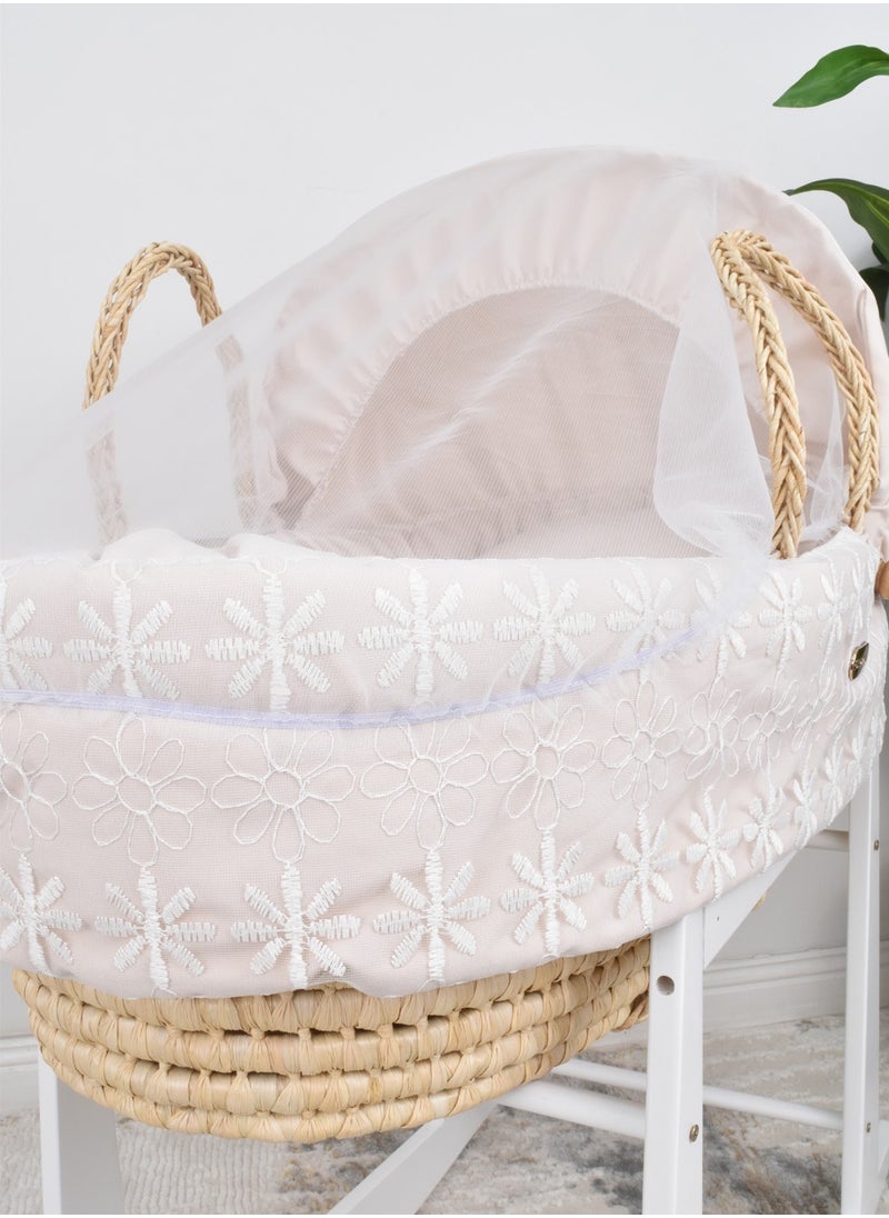 FUN MOMENT - Porcelain Moses Basket Bed with Mosquito Net - Image 1