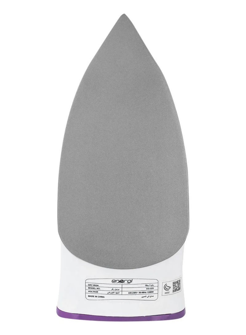Energi 1200W Dry Iron EG225 White - Image 3