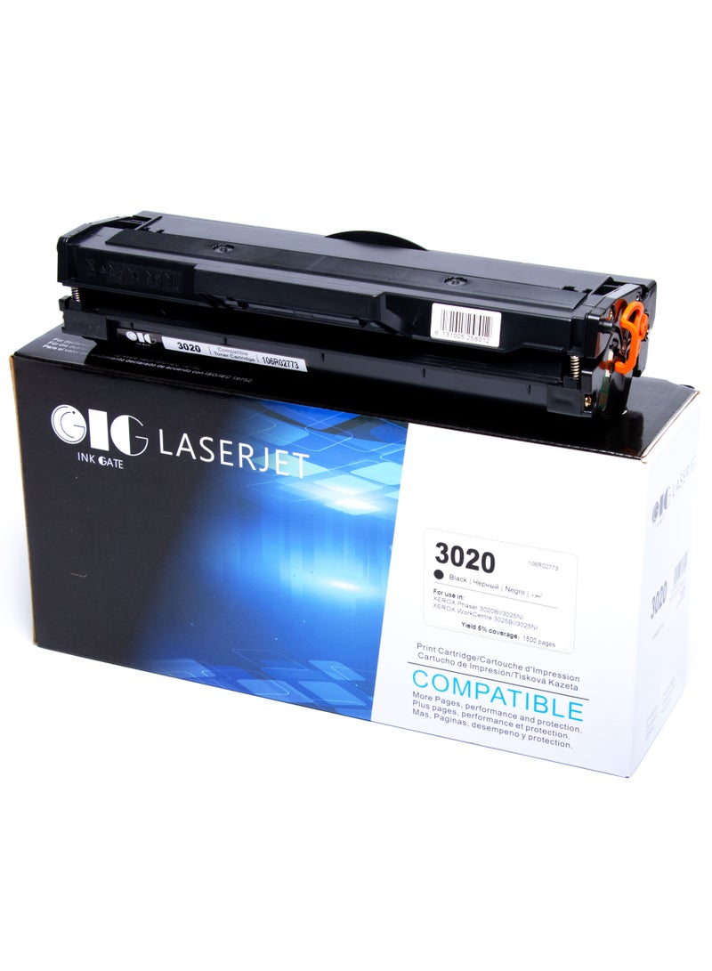 IG (Ink Gate)  Xerox  Compatible Toner Cartridge – Black – Replaces 106R02773 – For Xerox Phaser 3020 / WorkCentre 3025 – 1500 Pages - Image 1