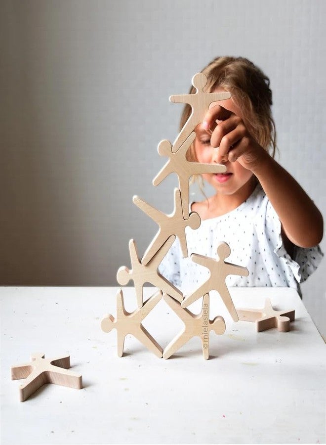 MUREN® Stack & Balance Human Shapes Tower Wooden Acrobats Figures Balancing Educational Building Blocks Toy | Montessori Learning Toy for Boys & Girls (3+ Years) - Image 1