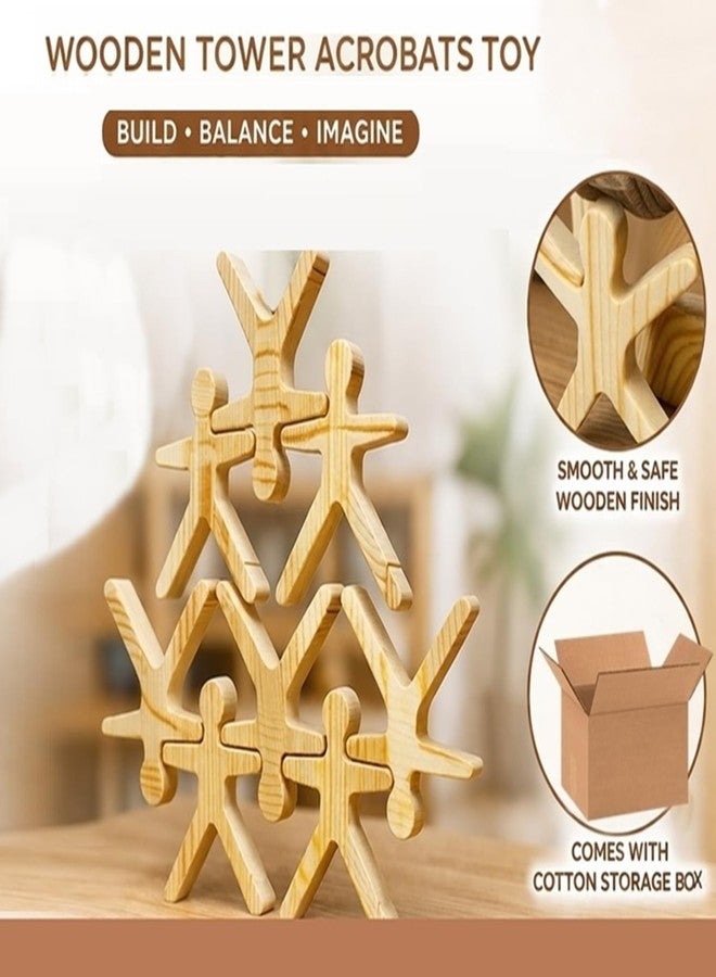 MUREN® Stack & Balance Human Shapes Tower Wooden Acrobats Figures Balancing Educational Building Blocks Toy | Montessori Learning Toy for Boys & Girls (3+ Years) - Image 5