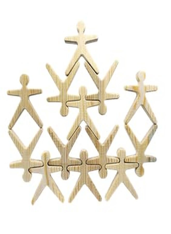 MUREN® Stack & Balance Human Shapes Tower Wooden Acrobats Figures Balancing Educational Building Blocks Toy | Montessori Learning Toy for Boys & Girls (3+ Years) - Image 3