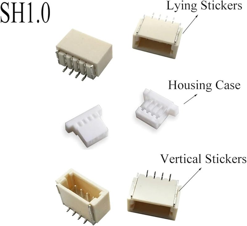 SH1 0mm 5P Vertical Housing Case Angle Needle Connector 2 3 4 5 6 7 8 9 10 Pin - Image 3