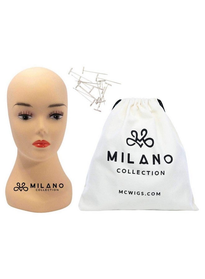 MILANO COLLECTION 12" Durable Silicone Professional Wig Styling Head Compatible With Tpins Stand Or Tripod Beige - Image 1
