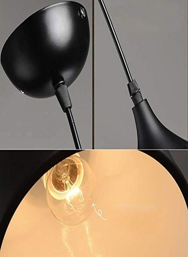 VILRO E 27 Metal Oval Ceiling Light BOUL ,60 Watts Outdoor Lighting Exterior Hanging Pendant Light Lamp, Black, Round ( Pack of 2 ) for Home Decorative in Living Room ,Hall ,Bar - Image 5