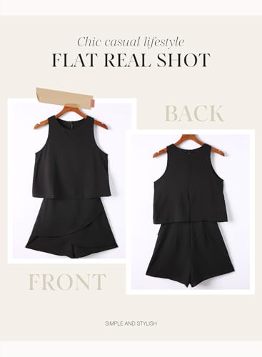 Dokotoo Womens Ladies Fashion 2025 Elegant Summer Casual Sexy Off Shoulder Halter Neck Ruffle Chiffon Sleeveless One Piece Short Rompers Jumpsuit,Black Medium - Image 4