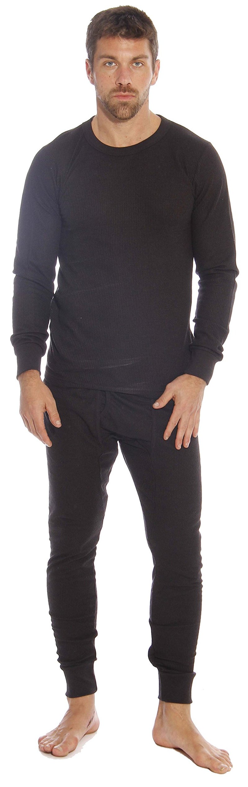 At The Buzzer Thermal Underwear Set for Men 95962-Black-L - Image 4
