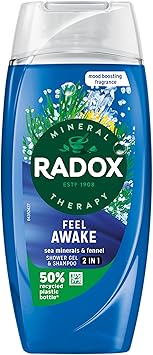 Radox Mineral Therapy Feel Awake Men 2in1 Shower Gel Shampoo with Fennel Sea Minerals 225ml Pack of 6 - Image 2