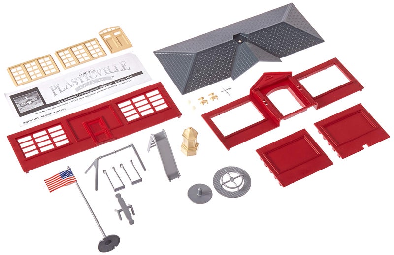 Bachmann Trains - PLASTICVILLE U.S.A. BUILDINGS – CLASSIC KITS - SCHOOL HOUSE w/Playground Equipment - O Scale - Image 3