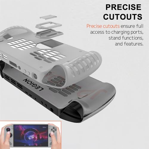 NINKI Protective Cover for Lenovo Legion GO S 8” Case 2025 with Kickstand,Silicone Shock-Absorption Lightweight Dockable Protective Grip Case for Lenovo Legion GO S Protector Bumper Accessories White - Image 2