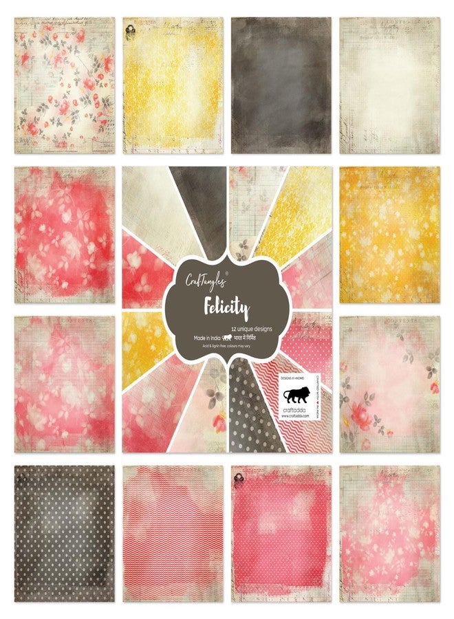 CrafTangles Scrapbook and Craft Paper Pack - Felicity (Size 6" x6") - Image 2