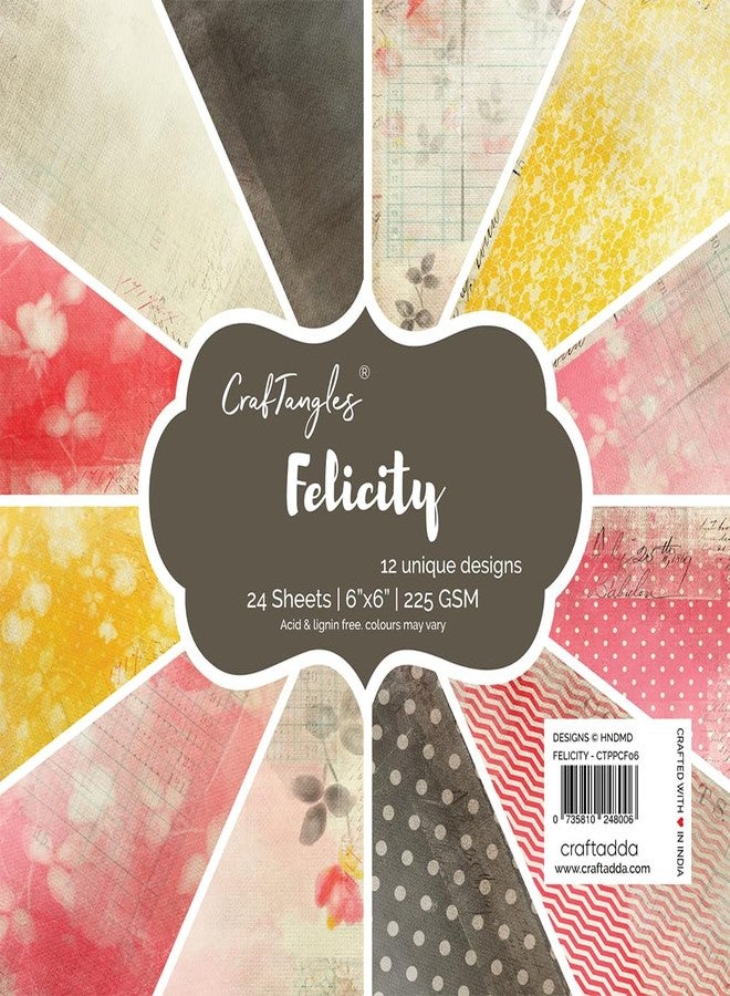 CrafTangles Scrapbook and Craft Paper Pack - Felicity (Size 6" x6") - Image 1
