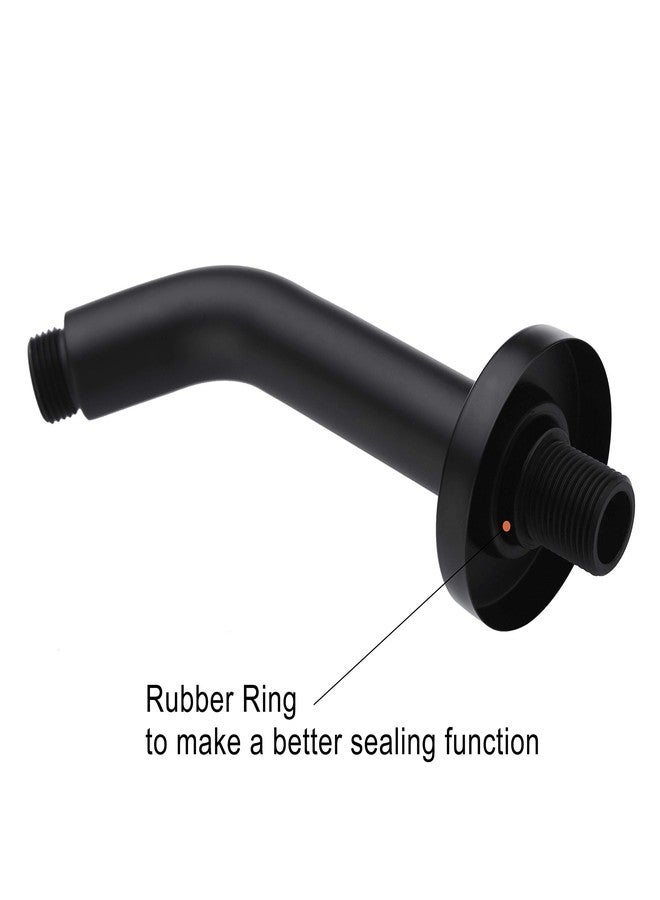 Orhemus 6 Inch Shower Arm and Flange - Solid Brass Wall Mounted Shower Arm Replacement for Fixed Shower Head, Matte Black - Image 5