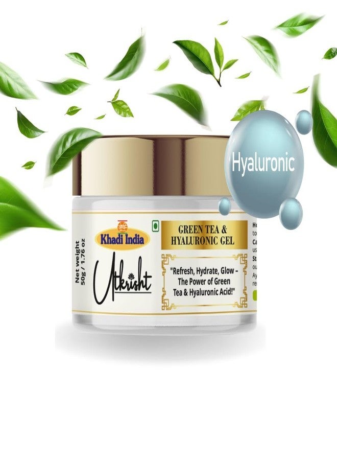 Utkrisht Khadi Green Tea & Hyaluronic Gel 50g | Pure & Natural | Long Lasting Hydration for Soft & Supple Skin | For Dark Spots, Dullness & Acne | Suitable for All Skin Types | For Men & Women - Image 2