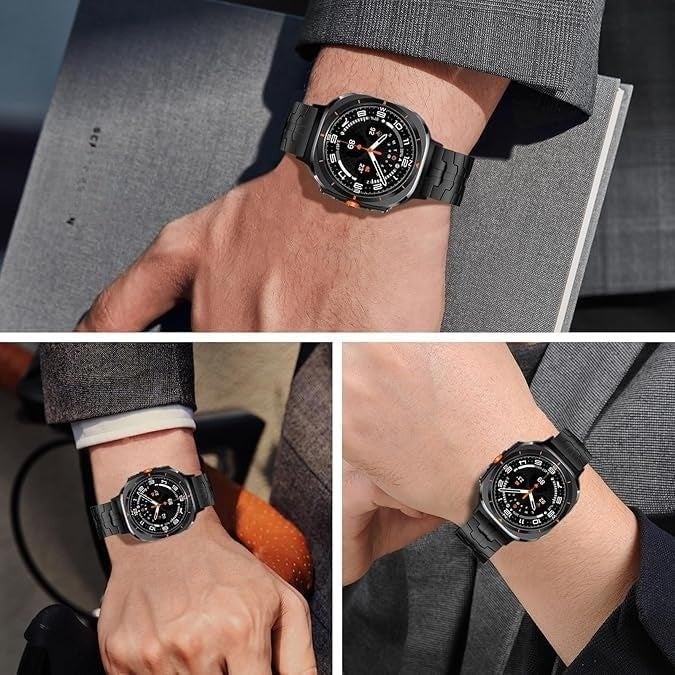 Titanium Steel Watch Strap 47mm: Secure Safety Buckle - Iron Man Inspired Design Galaxy Watch 7 Ultra Band for Samsung Smartwatch Replacement - Image 5