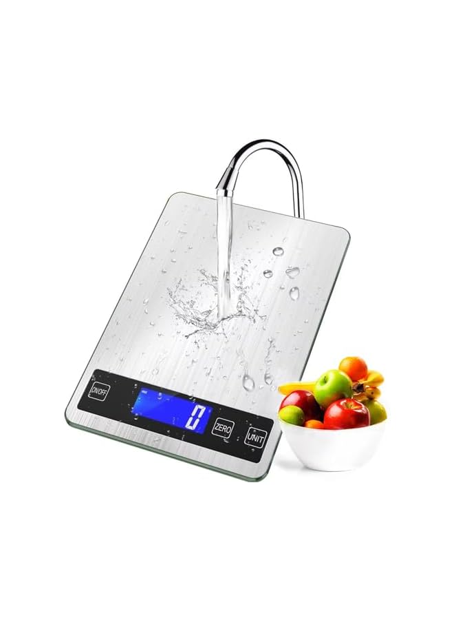promass 'Cooking Master' Digital Food Kitchen Scale, 15KG Weight Multifunction Scale Measures in Grams and Ounces for Cooking Baking, 1g/0.1oz Precise Graduation, Stainless Steel and Tempered Glass - Image 1