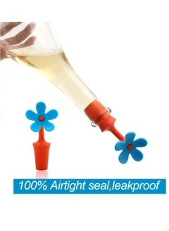 SYOSI Wine Stopper, Stoppers For Bottles, Food-grade Silicone Corks, Reusable Bottle Cover, Cute Colorful FlowersWine Decorative, BPA Free 6 Pcs, random color  - Image 3