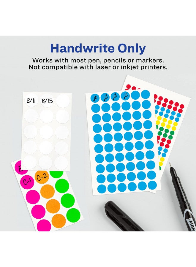 Avery Removable Neon Green Dot Stickers 1/2 Inch, Pack of 840 Round Stickers (5052),Small - Image 4