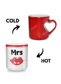 MEC Mrs Color Changing Magic Mug Mug Printed Coffee Mug 11Oz Inner Heartshape  - Image 1