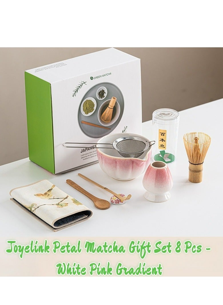 Joyelink Matcha Whisk Set, Japanese Matcha Tea Set (8-Piece), Pink Matcha Set, Bamboo Matcha Whisk for Preparing Matcha, Japanese Matcha Preparation Set - Image 1