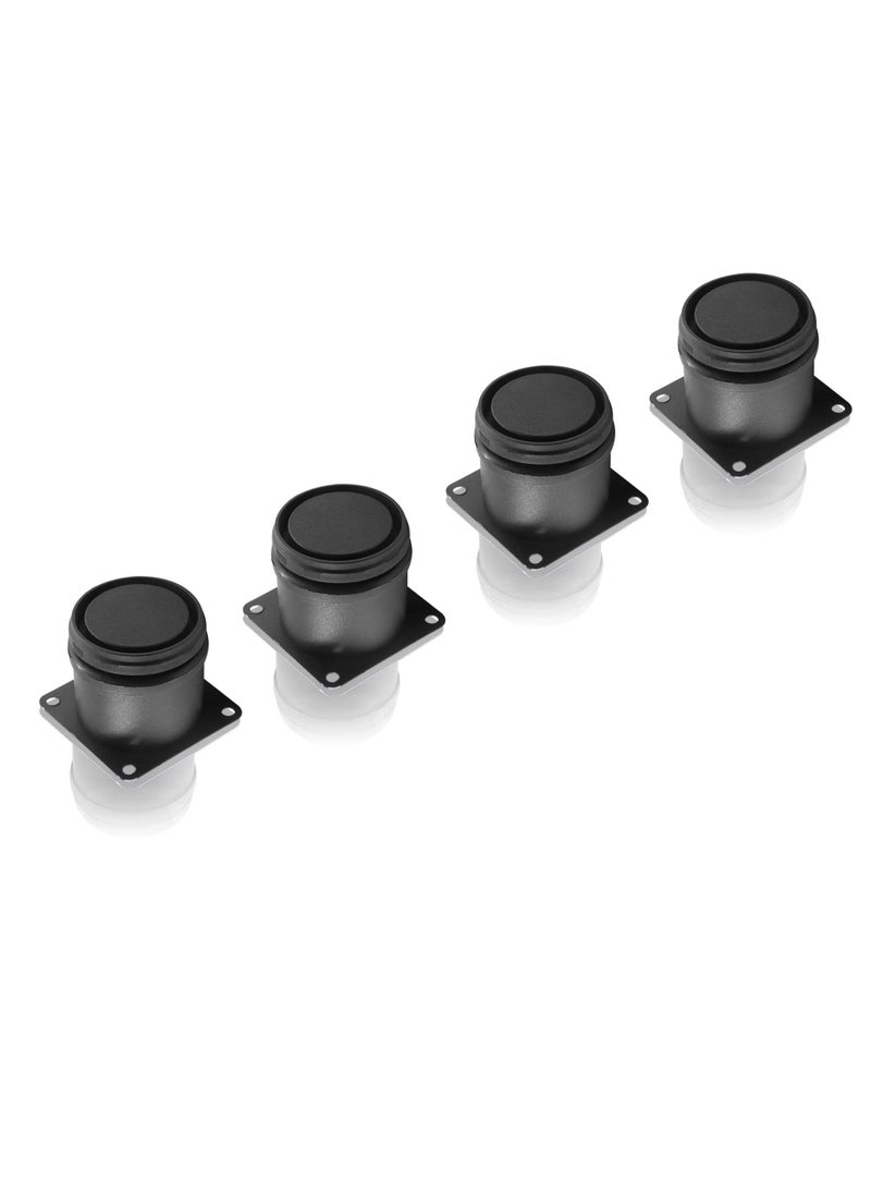NIBEMINENT - Metal Furniture Legs, 4 Pcs Stainless Steel Adjustable Legs Black Round Cabinet Replacement for Sofa Couch Cabinets Shelves DIY (2" / 50mm) - Image 1