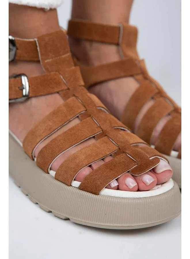 Manijero  Women's Genuine Leather Caged Open-Toe Sandal for Women | Best Price UAE