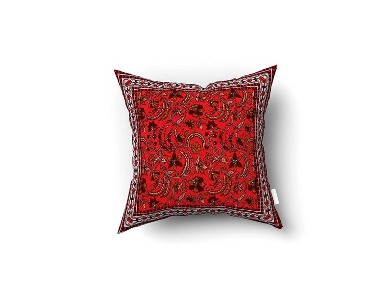 Blizz Mont | Ethnic Motif Printed Cushion Cover | Pure Cotton | Size- 16 x 16 inches- Set of 5- (BM1022-MAROON-JL)-C1 - Image 2