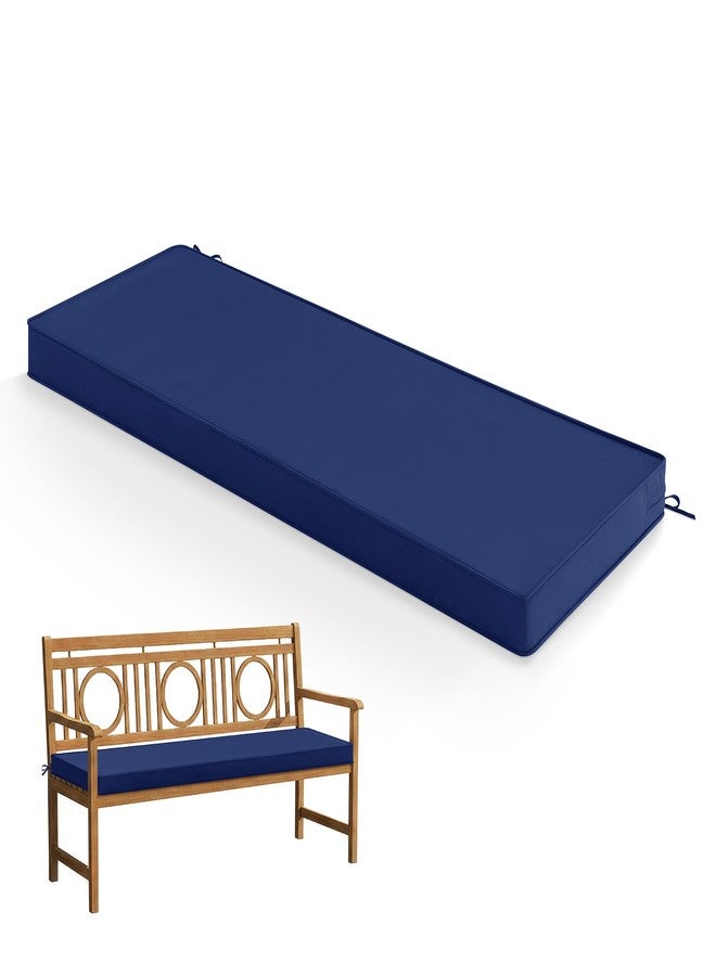 Summsun Outdoor Bench Cushion: Waterproof and Fade Resistant Patio Furniture Cushions - Non-Slip Bench Pad Cushion with Removable Cover for Garden Swing Porch Sofa Settee, 48 x 18 x 3 Inch, Navy Blue - Image 1