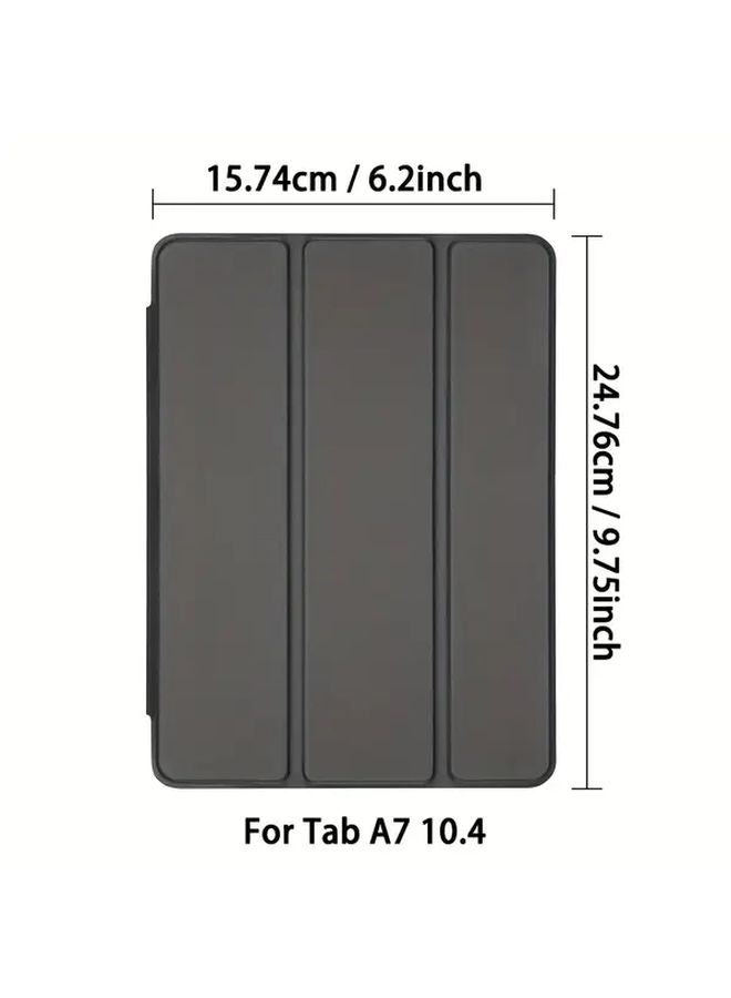 Black Three Fold Hard Case For Samsung Tab A7 10.4 Inch 2020 With Auto Wake - Image 2