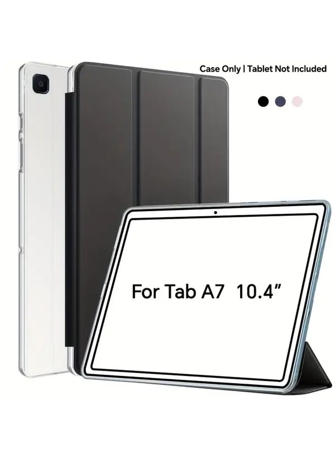 Black Three Fold Hard Case For Samsung Tab A7 10.4 Inch 2020 With Auto Wake - Image 1