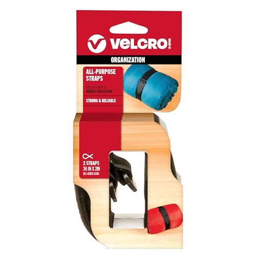 VELCRO Brand All-Purpose Straps | Strong & Reusable | Perfect for Fastening Wires & Organizing Cords | Black, 36in x 2in | 2 Count - Image 1
