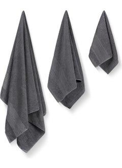 Natural Cotton 3-Piece Bath Towel Set Soft Rare 30 x 50+50 x 90+90 x 150 cm Anthracite - pzsku/ZDD481D282D7FD28A200CZ/45/_/1730923718/027a5d06-9194-403b-bcb6-276e80fc2f2c