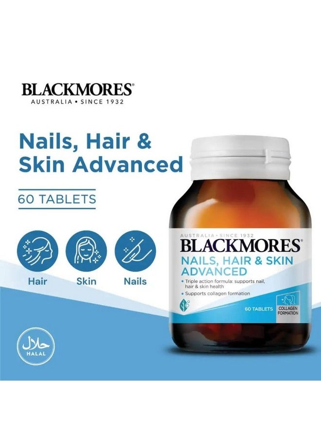 Blackmores - Blackmores Nails Hair and Skin Vitamins for Women, Made in Australia, 60 Tablets - Image 1