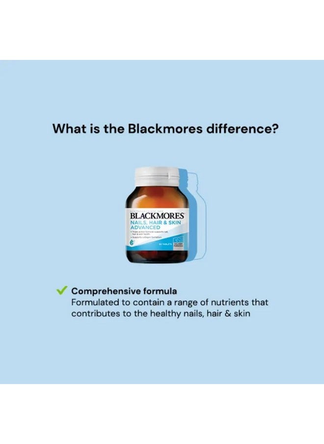 Blackmores - Blackmores Nails Hair and Skin Vitamins for Women, Made in Australia, 60 Tablets - Image 1