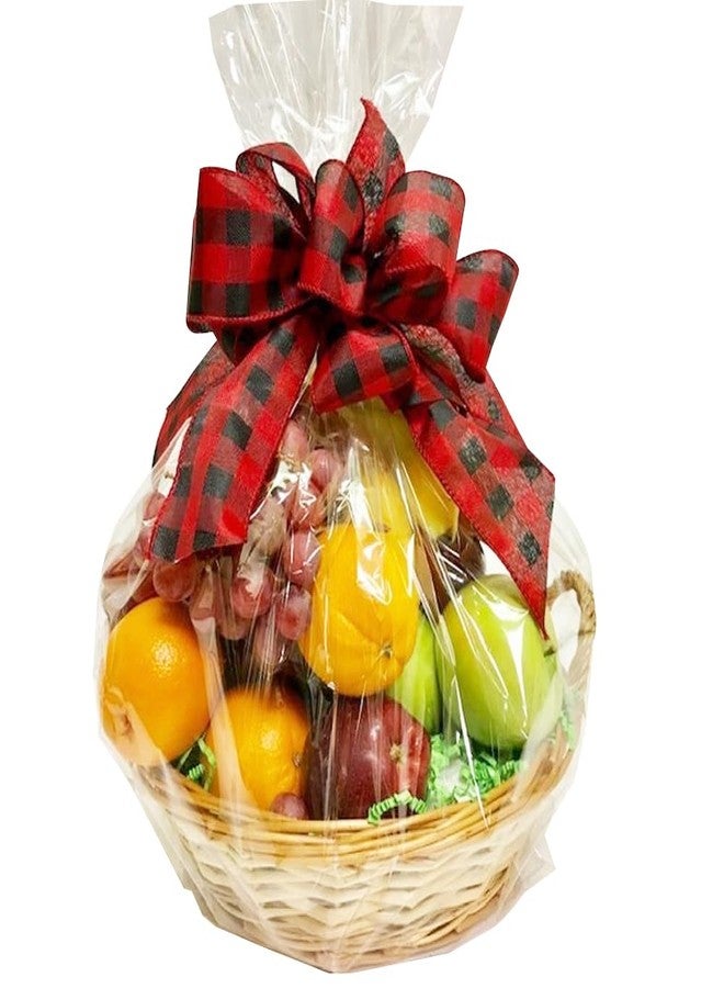 Amsthow 10CT Cellophane Wrap Bags 26 x 36-inch Gift Basket Wrapping Clear Large Plastic Bags with Bows for Easter Weddings - Image 2
