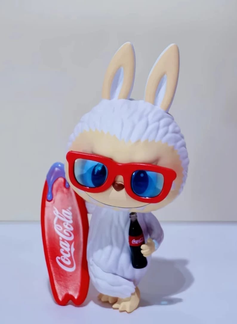 LABUBU Keychain Cute  Coca-Cola Labubu Doll Wristlet Accessories For Backpack Handbag Car Keys - Image 2