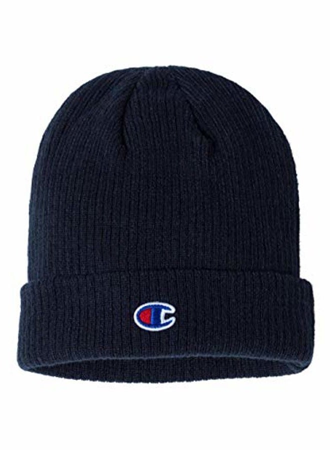 Champion Ribbed Knit Cap - CS4003 - One Size - Heather Navy - Image 3