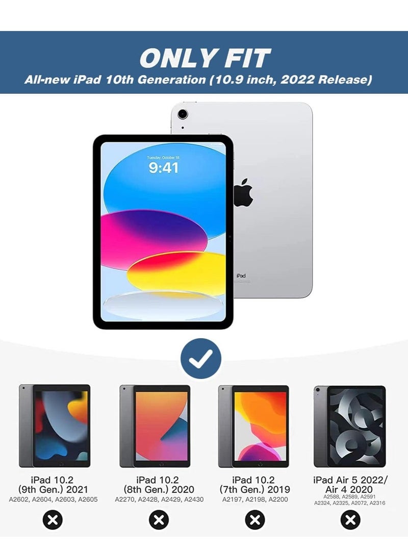 Raxoom iPad 10th Generation Case (10.9 Inch, 2022) â€“ Smart Case with Pencil Holder, Soft TPU Back, Auto Wake/Sleep Support â€“ Navy Blue - Image 2