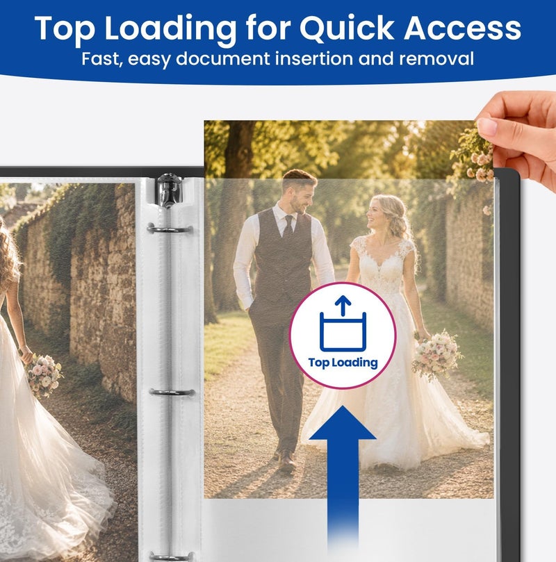 Taja Sheet Protectors for 3 Ring Binder, Non-Glare Page Protectors Top Loading, Plastic Sleeves for Paper Letter Size 8.5" x 11", Perfect for Office, Home & School Document Storage, 200 Pack - Image 5