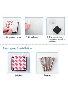 KASTWAVE Door Closer Automatic Sensor Door Closer Punch Free Spring Door Closer Residential Sliding Screen Door Closer Commercial Multifunctional Door Closer for Bedroom Storm Home 2 Pack White  - Image 4