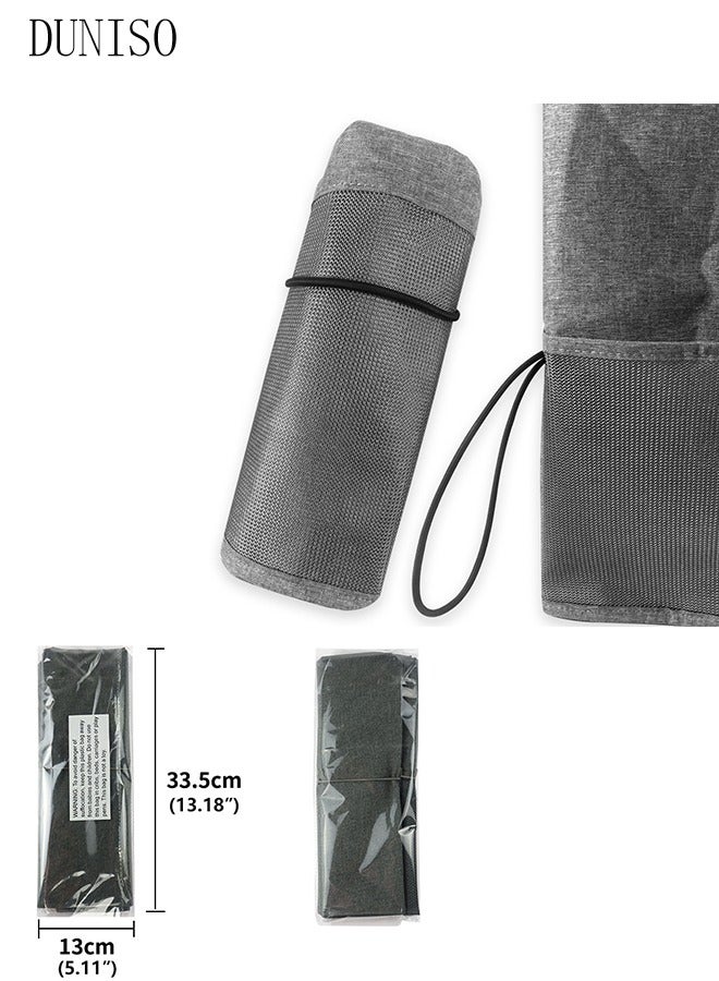 DUNISO Foldable Sewing Machine Dust Cover with Storage Pockets, Universal Sewing Machine Protective Cover Compatible with Most Standard Sewing Machines (Grey) - Image 4